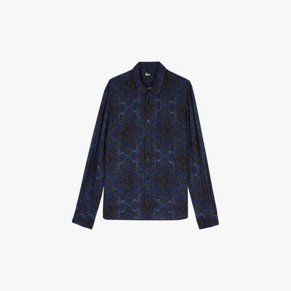 

Рубашка прямого кроя с графичным принтом The Kooples, синий