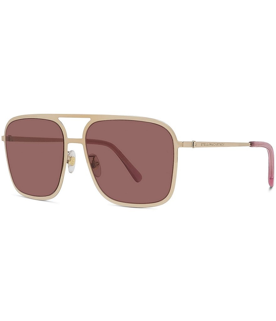 Stella McCartney Женские солнцезащитные очки-авиаторы 40069 57 мм, розовый