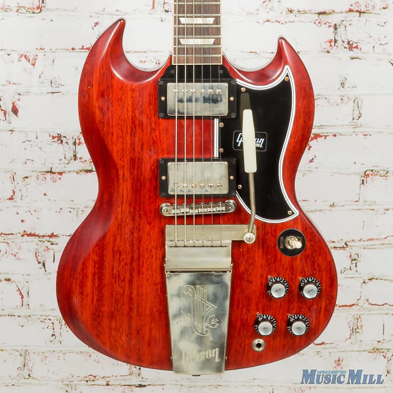 Электрогитара Gibson Custom 1964 SG Standard Reissue w/ Maestro Vibrola VOS - Cherry Red custom shop firebird electric guitar with long verson maestro vibrola ebony fingerboard firebird guitarra