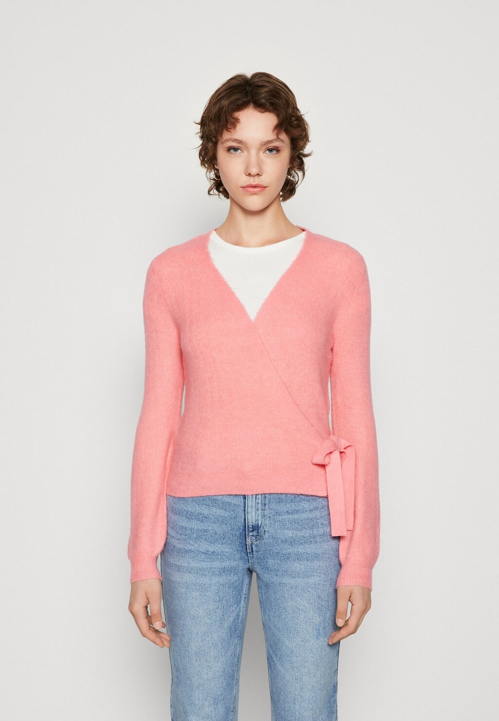 

Кардиган Vero Moda Vmrubellefile Wrap Cardigan, саше розовый меланж, Розовый;красный