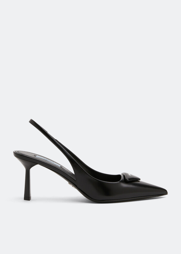 

Туфли Prada Brushed Leather Slingback, черный