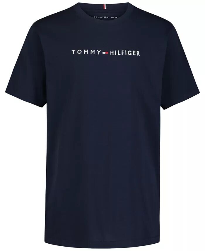 

Хлопковая футболка с логотипом Big Boys Essential Tommy Hilfiger, синий