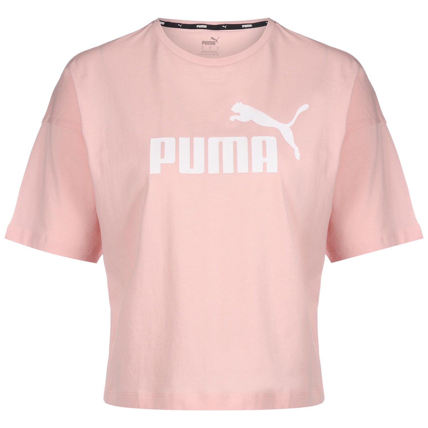 

Футболка Puma Essentials Cropped Logo, цвет rosa/weiß