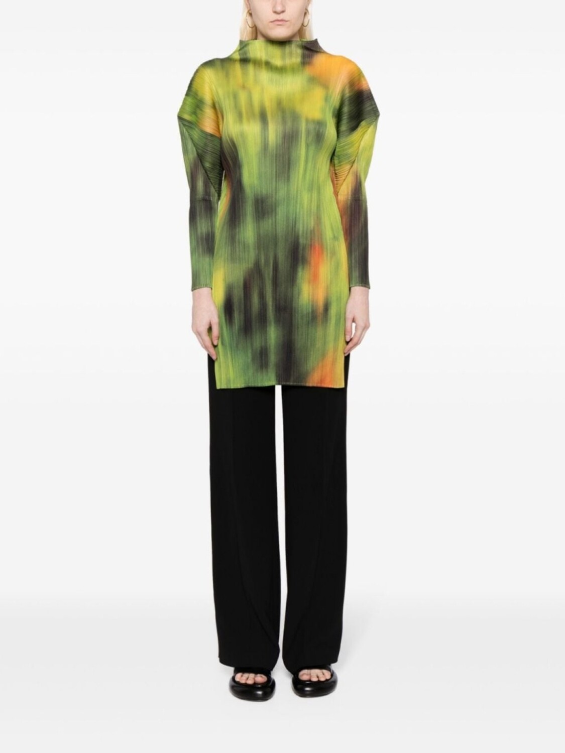 

Pleats Please Issey Miyake плиссированное платье мини с принтом тай-дай, зеленый