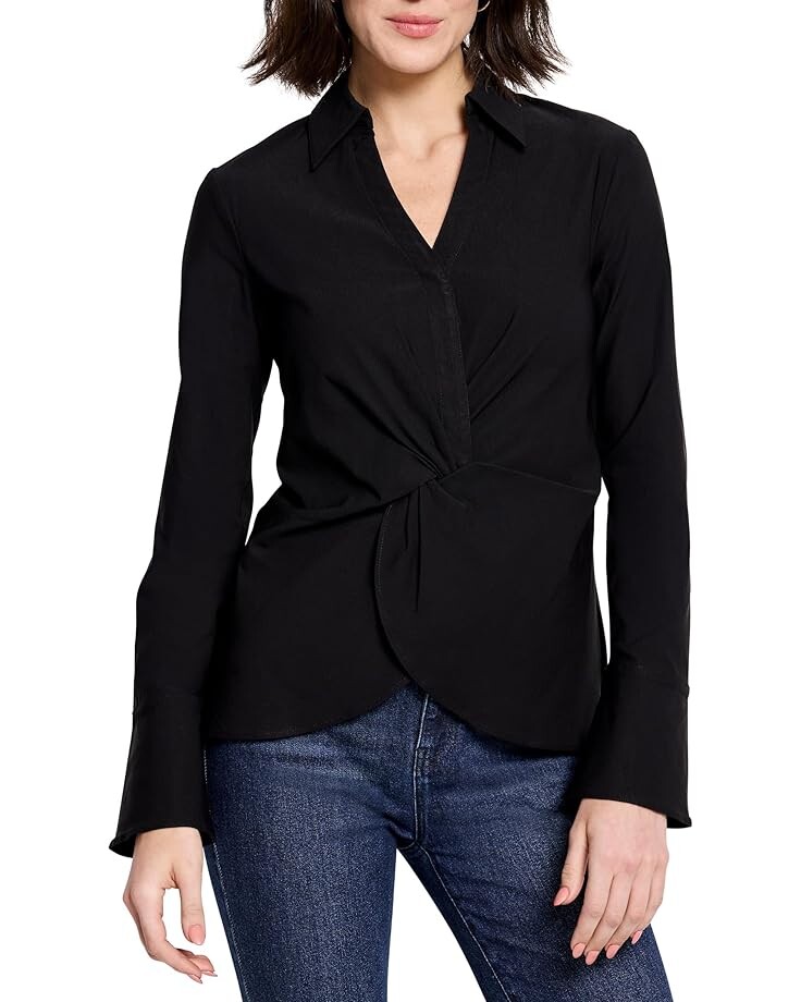 

Футболка NIC+ZOE Polished Wonderstretch Twist Front Shirt, цвет Black Onyx
