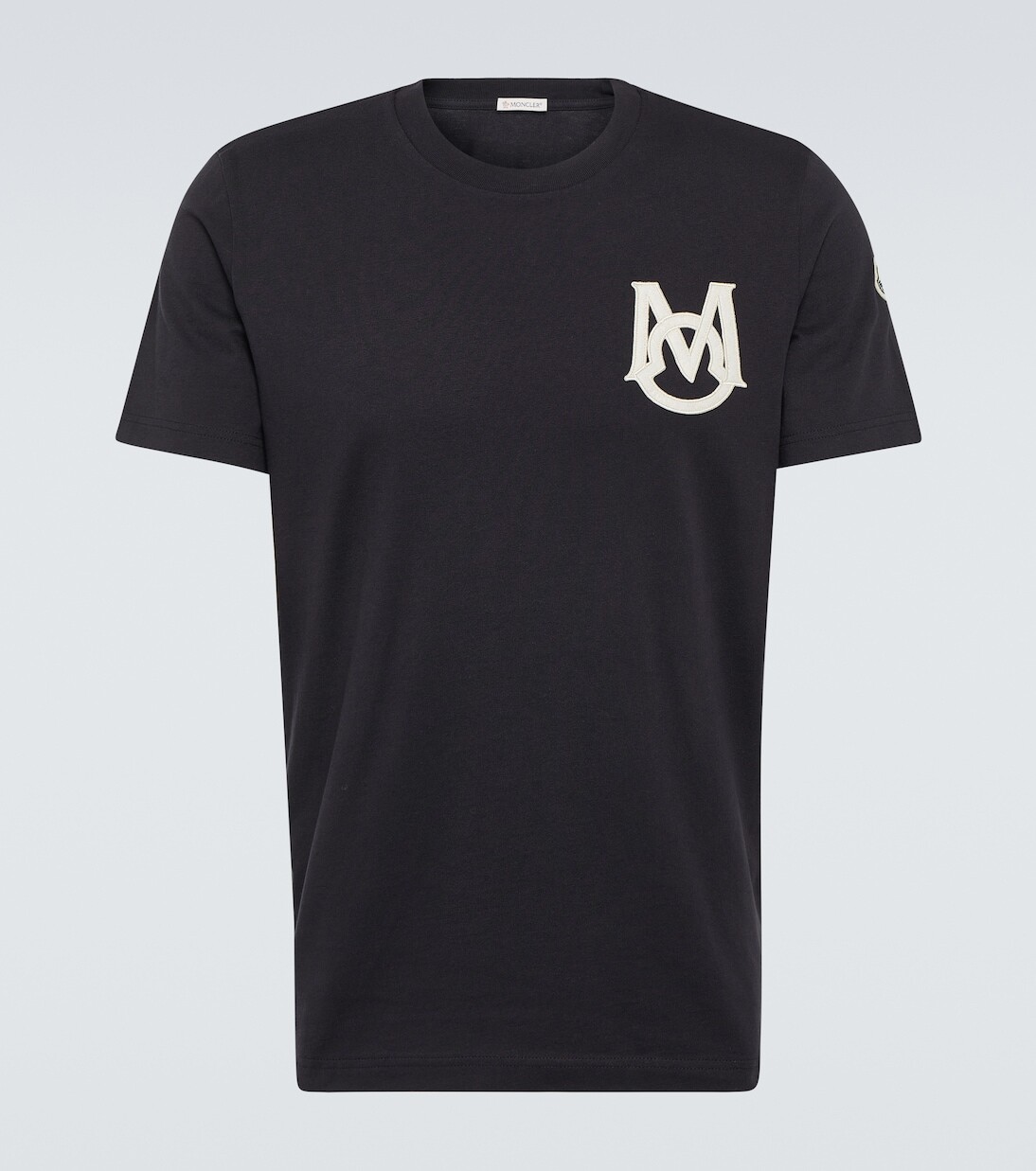 

Футболка из хлопкового джерси с логотипом Moncler, синий
