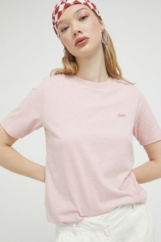 

Хлопковая футболка Superdry, розовый