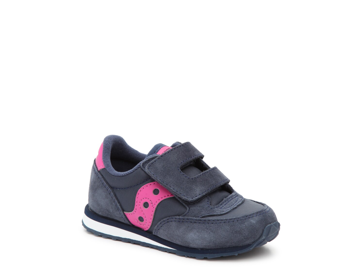 спортивная обувь saucony baby jazz для малышей серый розовый Кроссовки Saucony Baby Jazz, темно-синий/розовый