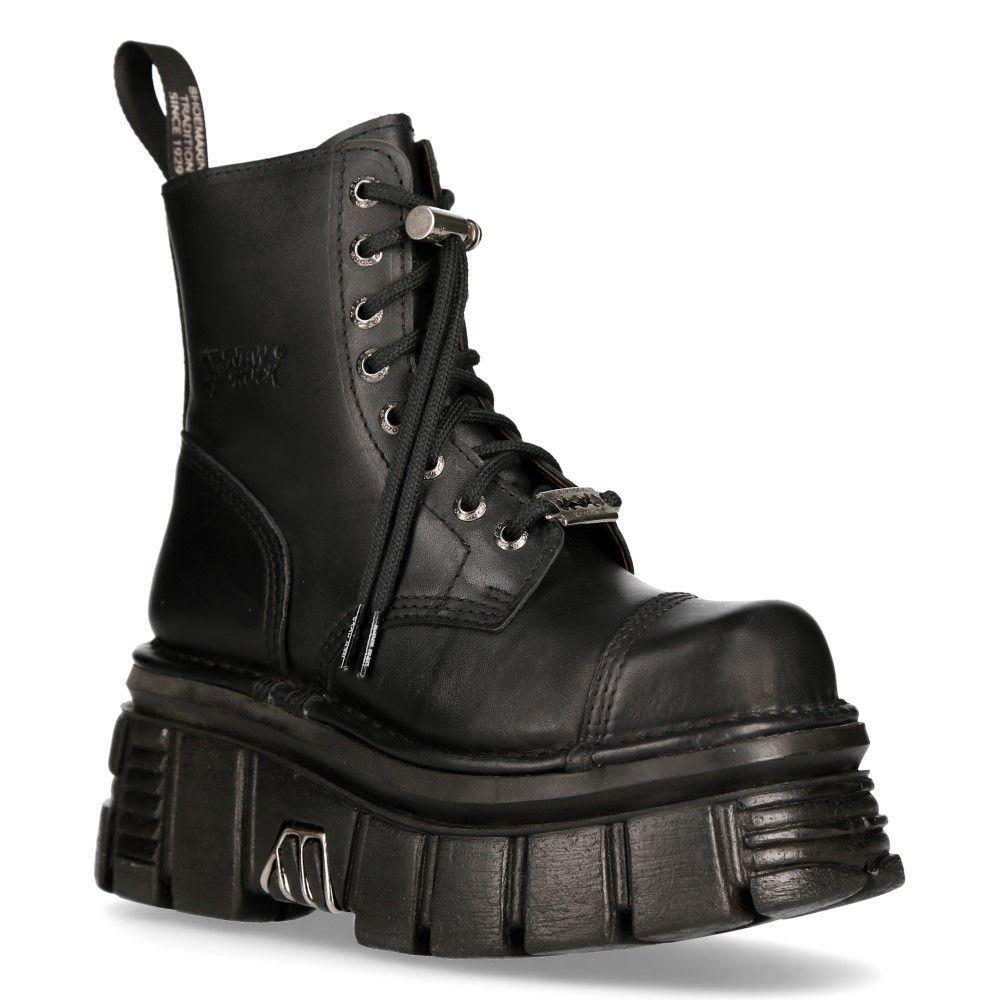 Кожаные боевые ботинки New Rock Tower — M-NEWMILI083-S21, черный