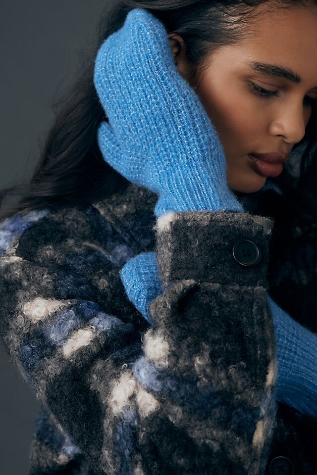 

Вафельные варежки от Anthropologie, синий