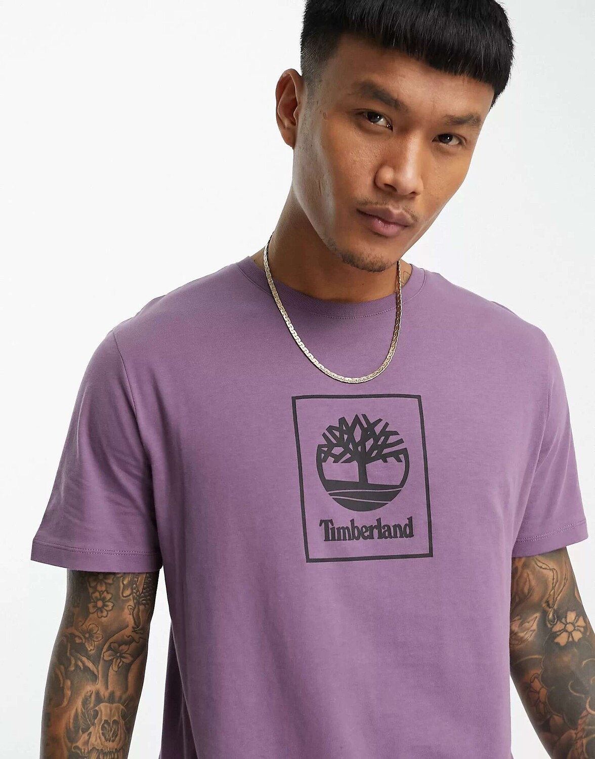 

Фиолетовая футболка с логотипом Timberland Stack, Фиолетовый