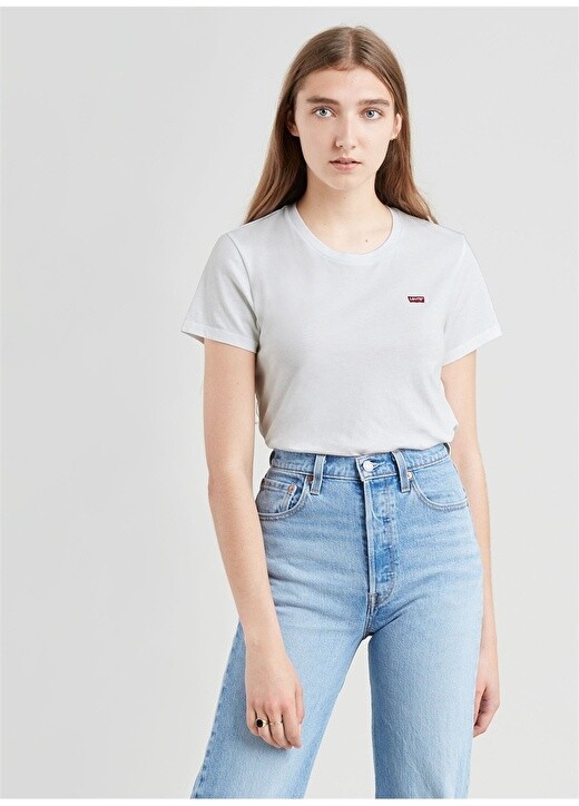 Белая женская футболка с круглым вырезом Levis