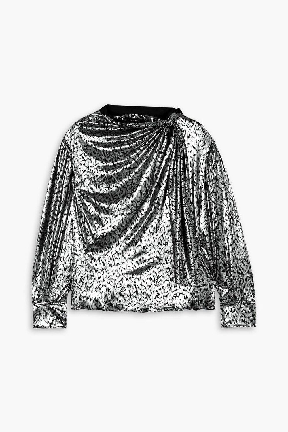 

Блузка Lavaliere с леопардовым принтом и ламе ISABEL MARANT, серебряный