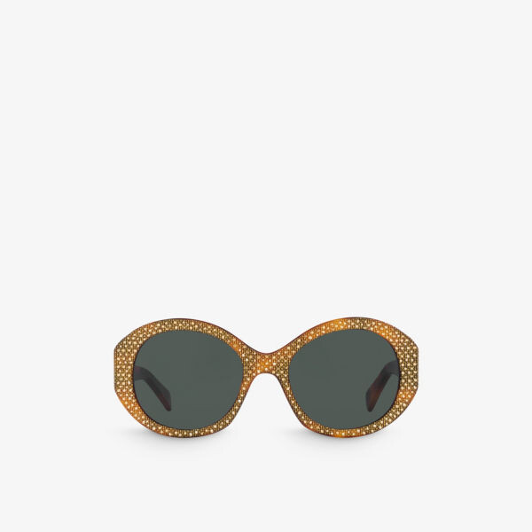 

Солнцезащитные очки cl000415 в круглой оправе из ацетата ацетата Celine, коричневый