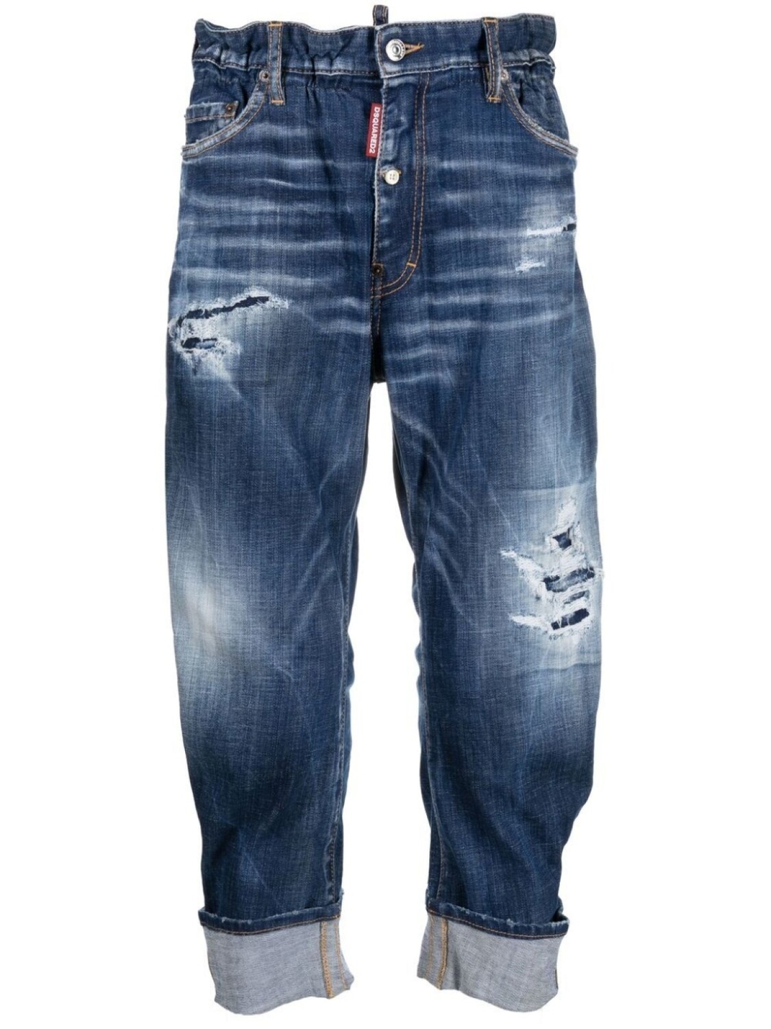 

Dsquared2 distressed cropped jeans, синий