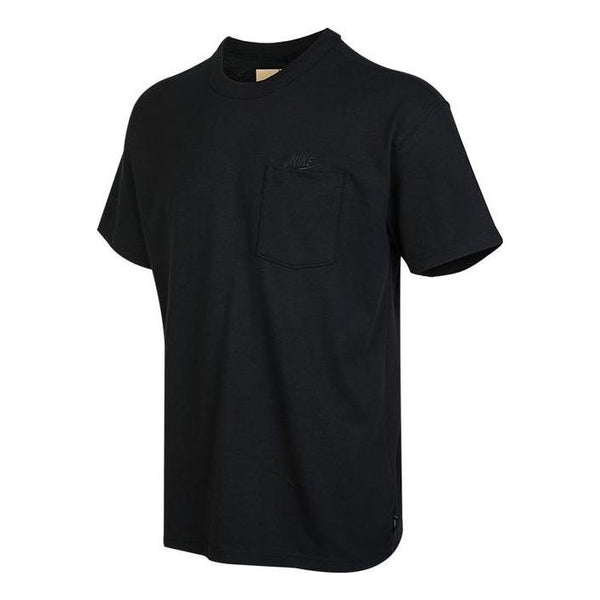 Футболка Men's Nike Solid Color Pocket Round Neck Loose Short Sleeve Black T-Shirt, черный
