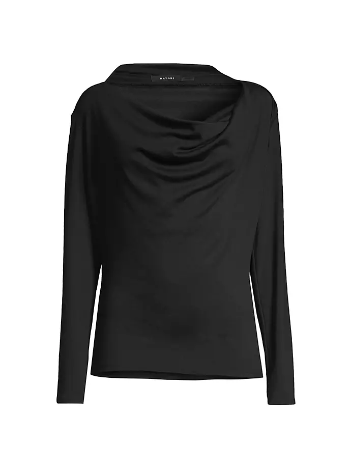 

Трикотажный топ с воротником-хомутом Natori, черный