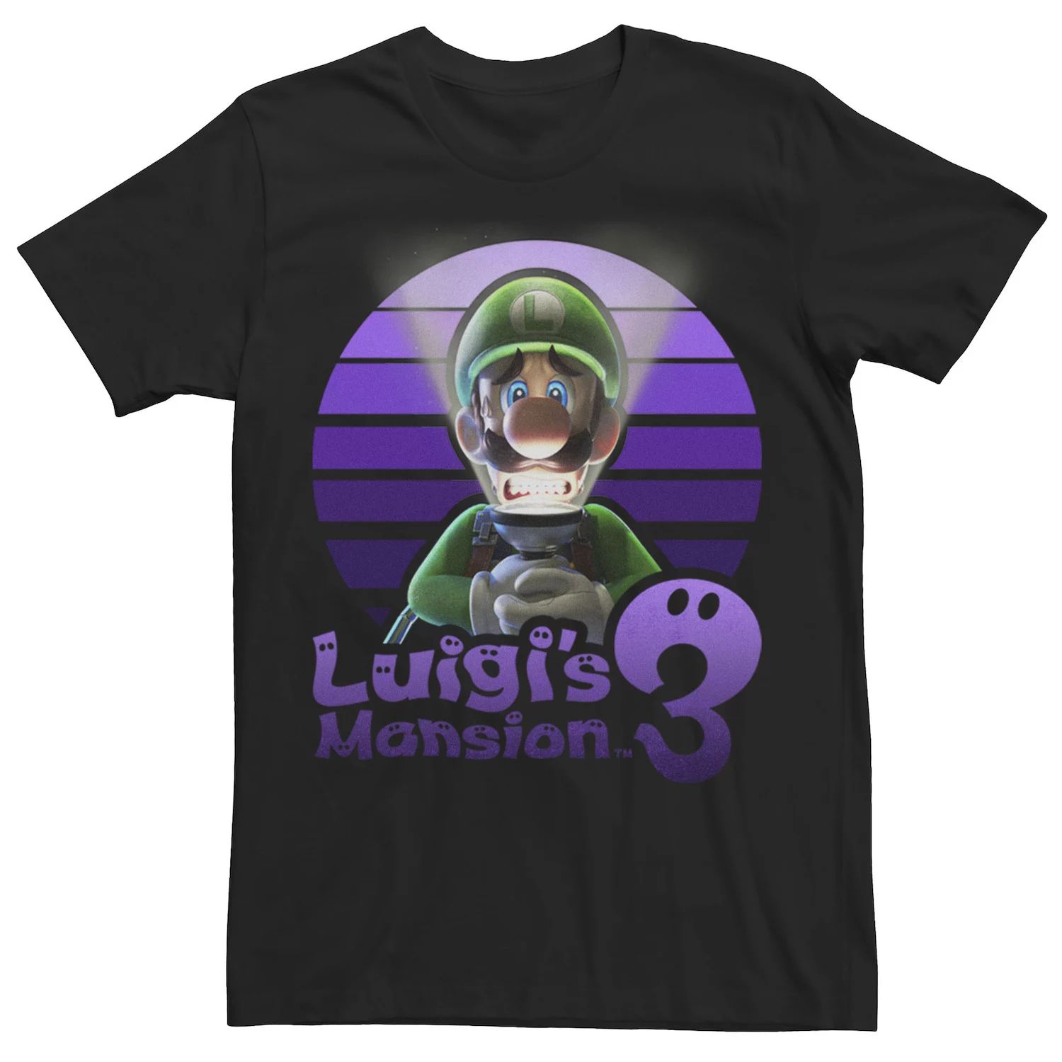 Мужская футболка Luigi's Mansion 3 Luigi фиолетового цвета с портретом Licensed Character