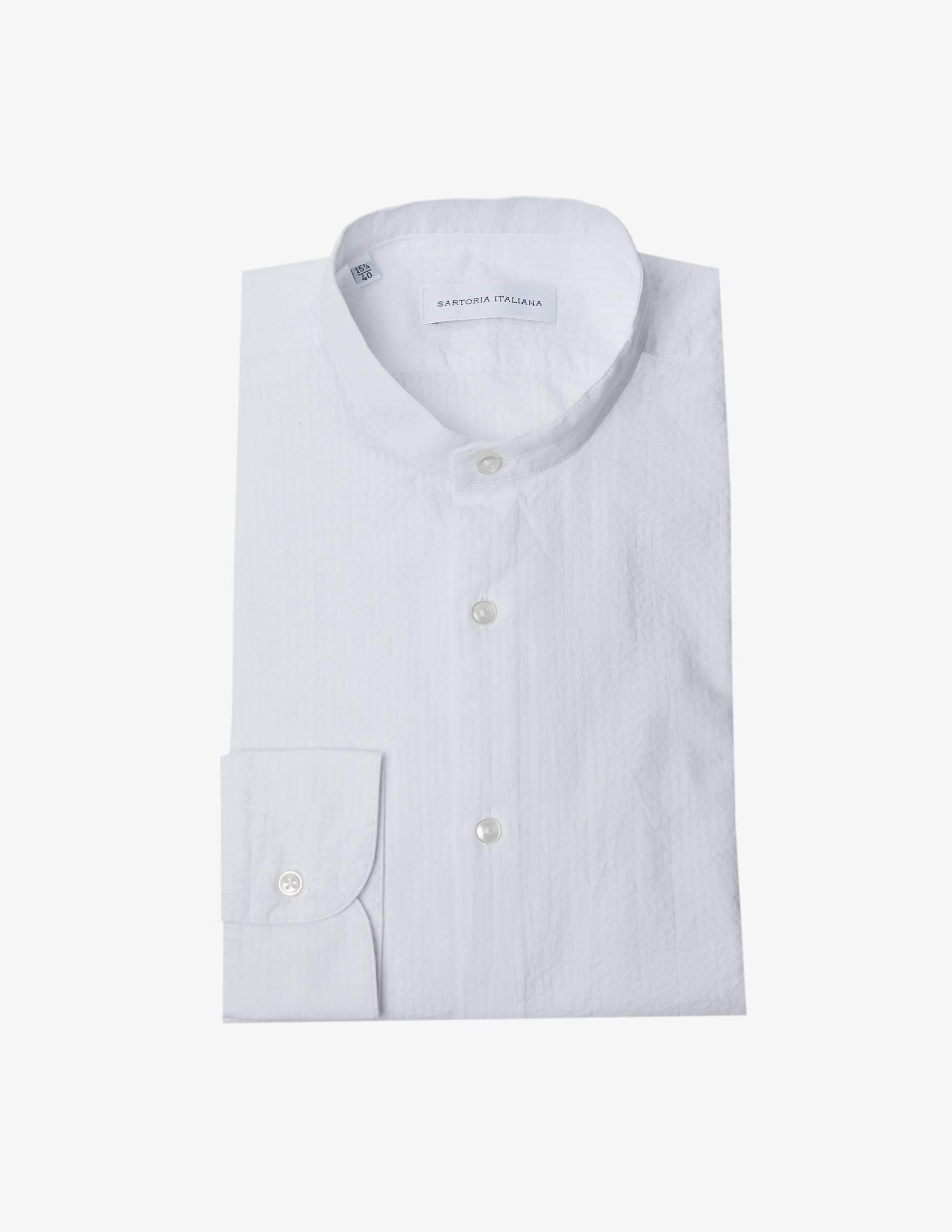 Рубашка современный гуру из сирсакера Sartoria Italiana, белый