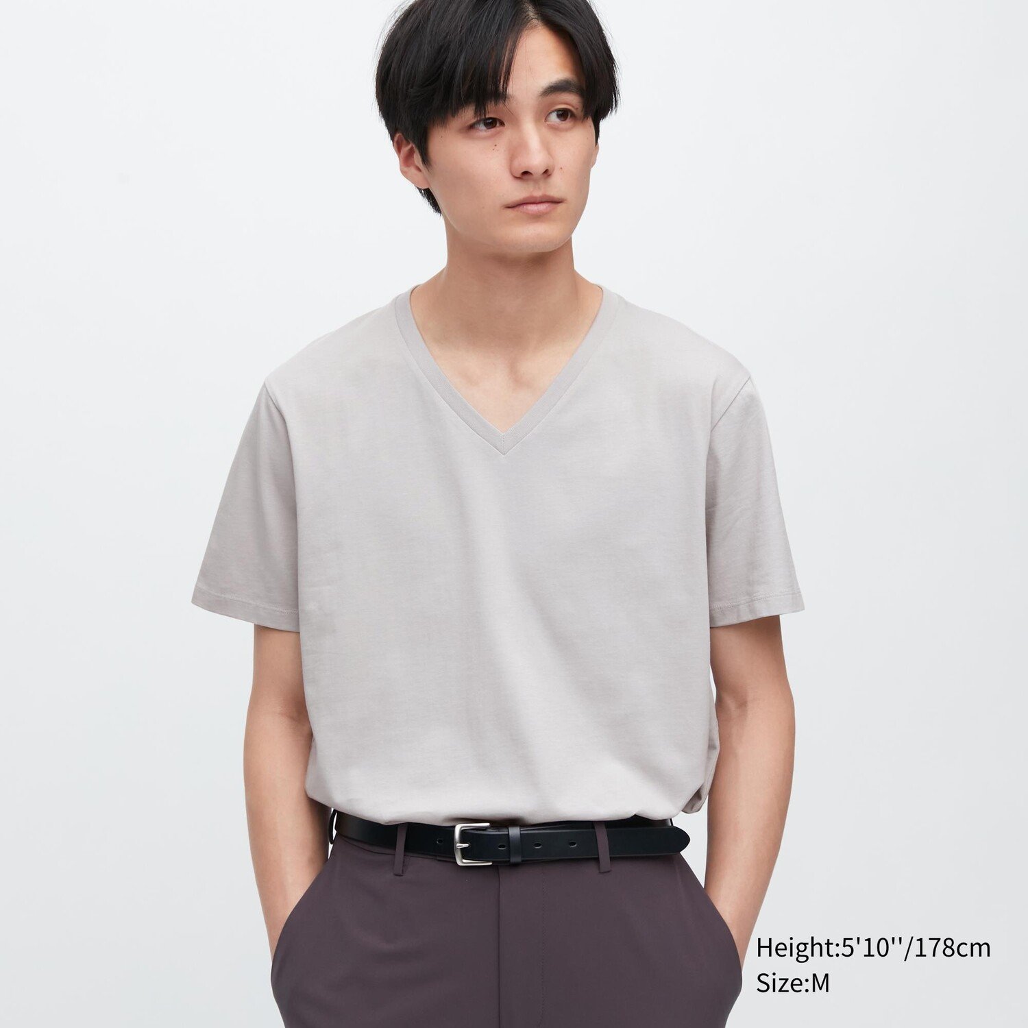

Футболка мужская Uniqlo Supima с V-образным вырезом, серый