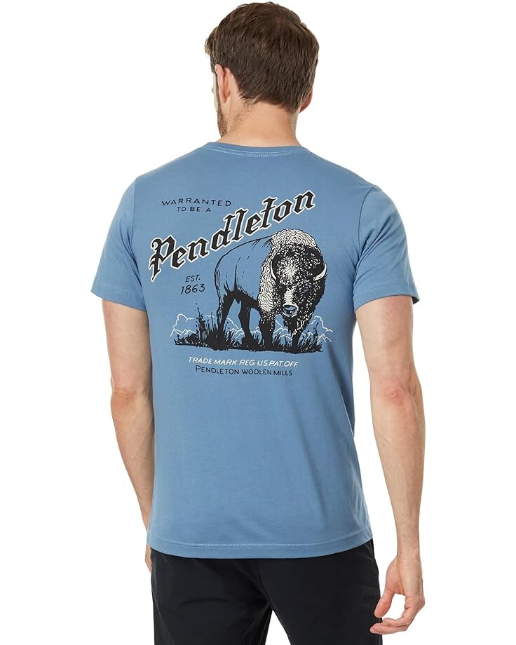 

Футболка Pendleton Vintage Buffalo Graphic, цвет Steel Blue/Black