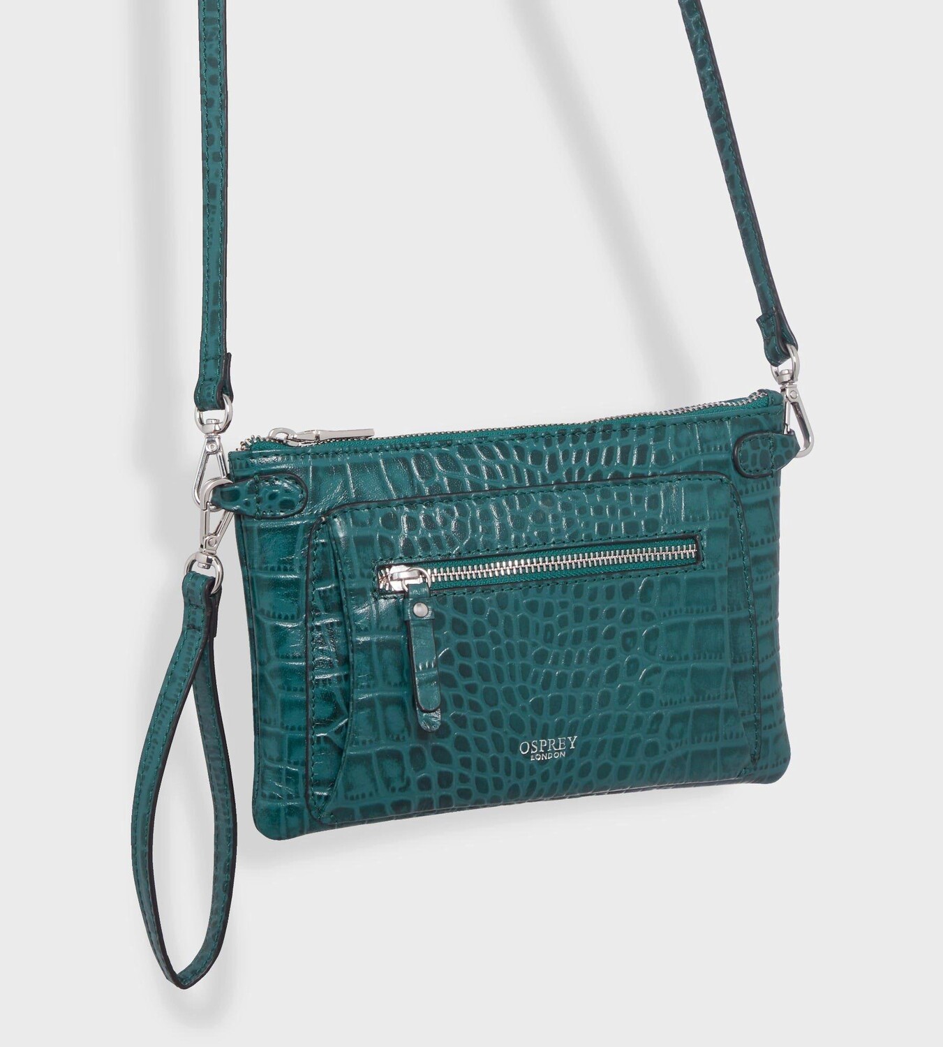 

Рубиновый кожаный клатч через плечо OSPREY LONDON, синий