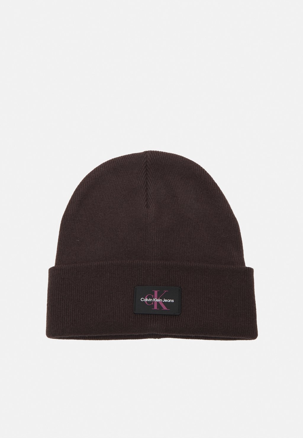 

Шапка Calvin Klein Jeans BEANIE MONOLOGUE, цвет dark chestnut