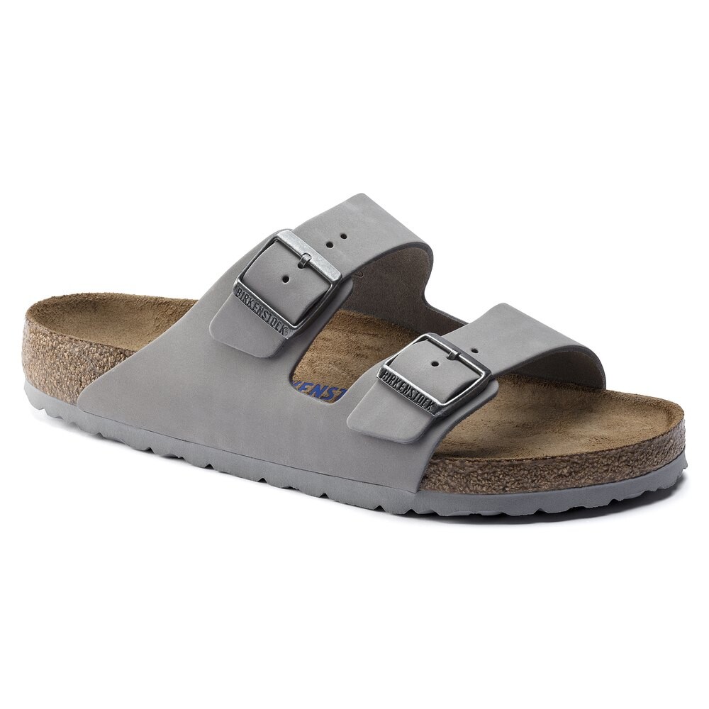 

Сандалии Birkenstock Arizona Nubuk Etroit Leather, серый