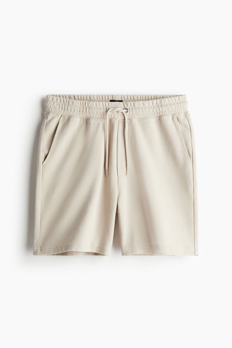 Трикотажные шорты свободного кроя H&M, бежевый свитшот guess силуэт свободный средней длины размер l белый
