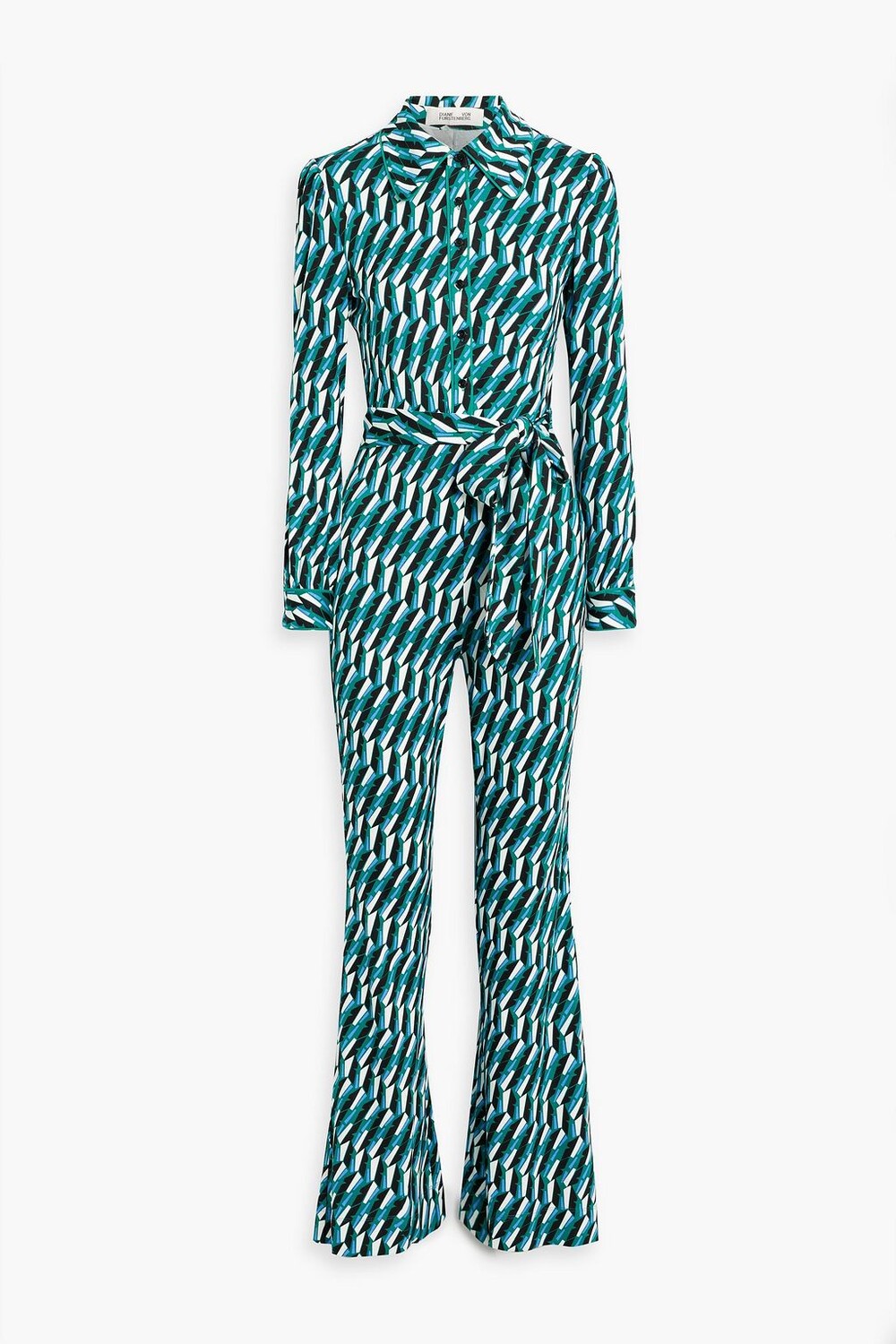 

Комбинезон Milly из эластичного джерси с поясом и принтом DIANE VON FURSTENBERG, бензиновый
