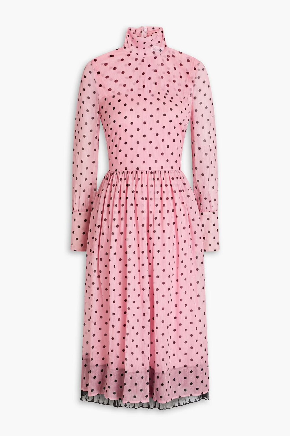 

Платье миди из крепона с эффектом металлик в горошек Redvalentino, розовый