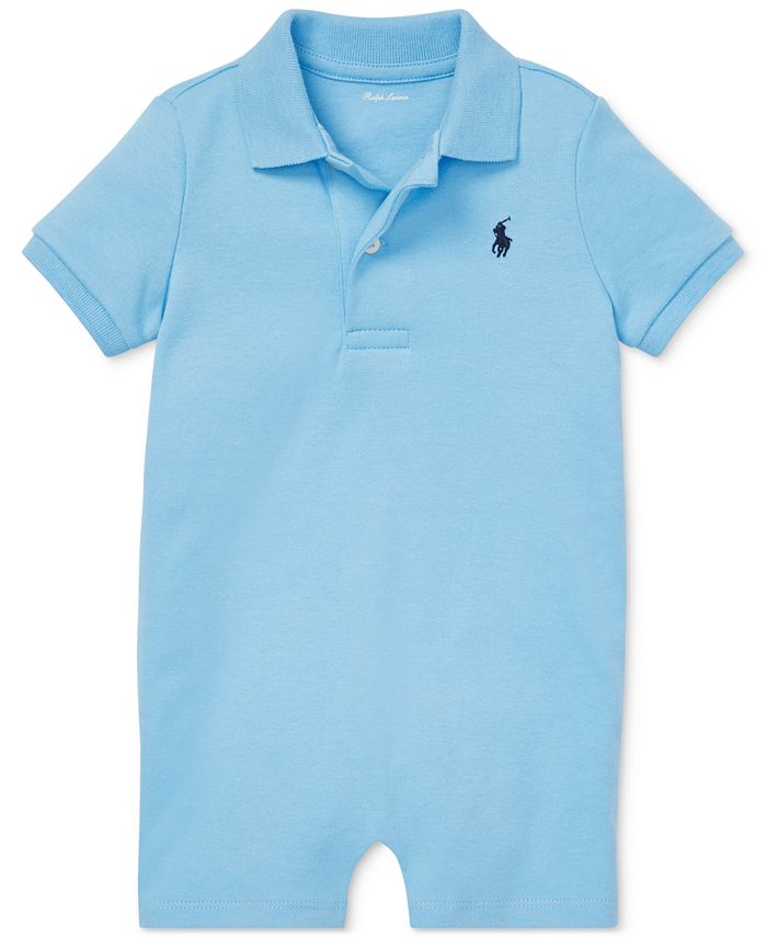 Хлопковая футболка-поло с короткими рукавами для маленьких мальчиков Polo Ralph Lauren, синий