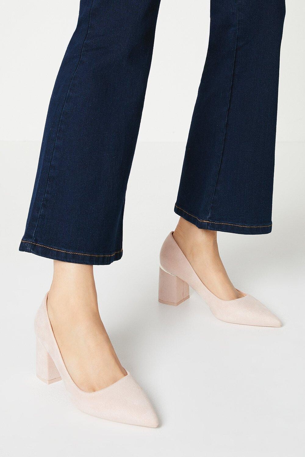 

Darcia Туфли-лодочки на высоком блочном каблуке с острым носком Dorothy Perkins, розовый