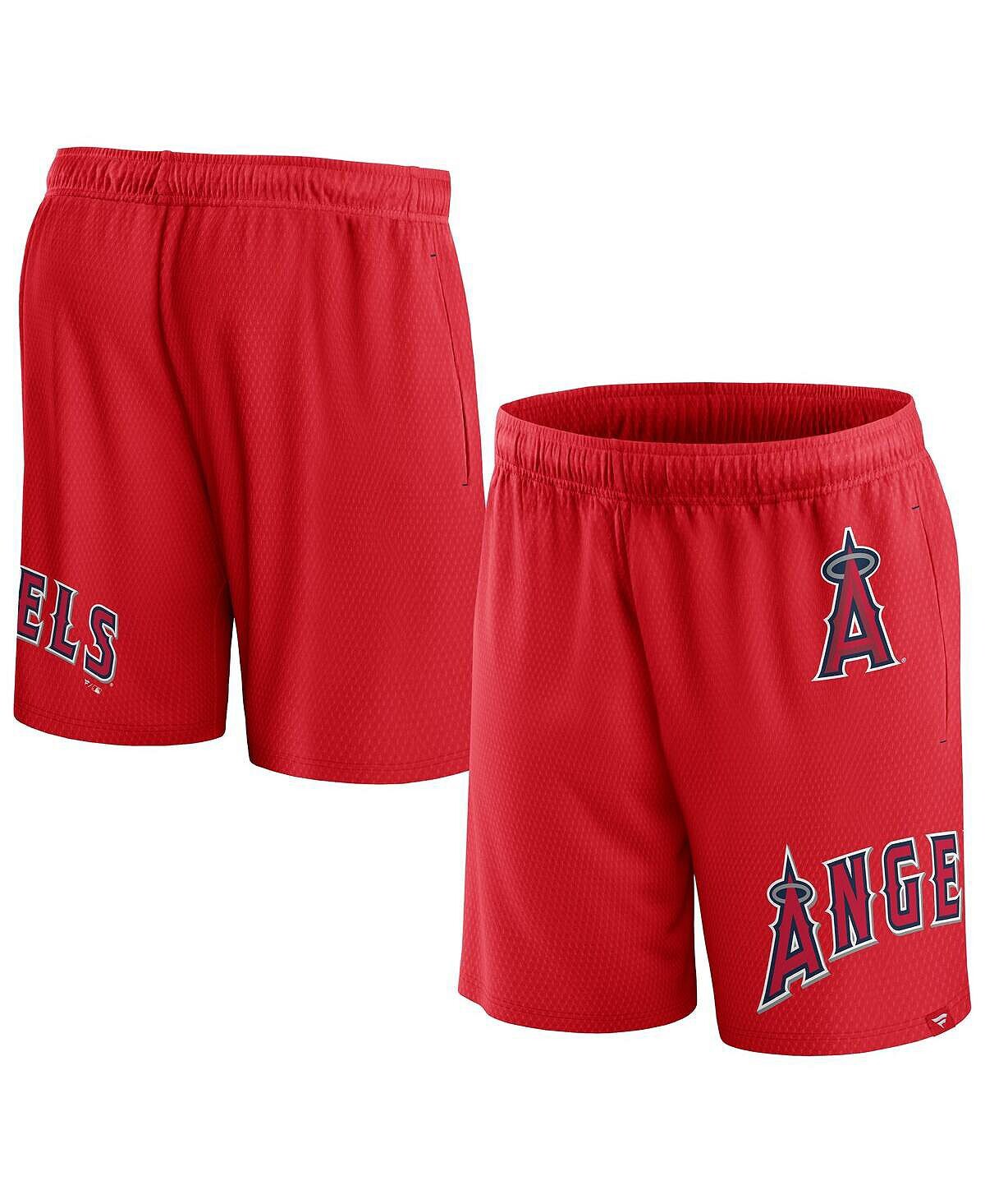 

Мужские фирменные красные шорты из клинчерной сетки Los Angeles Angels Fanatics