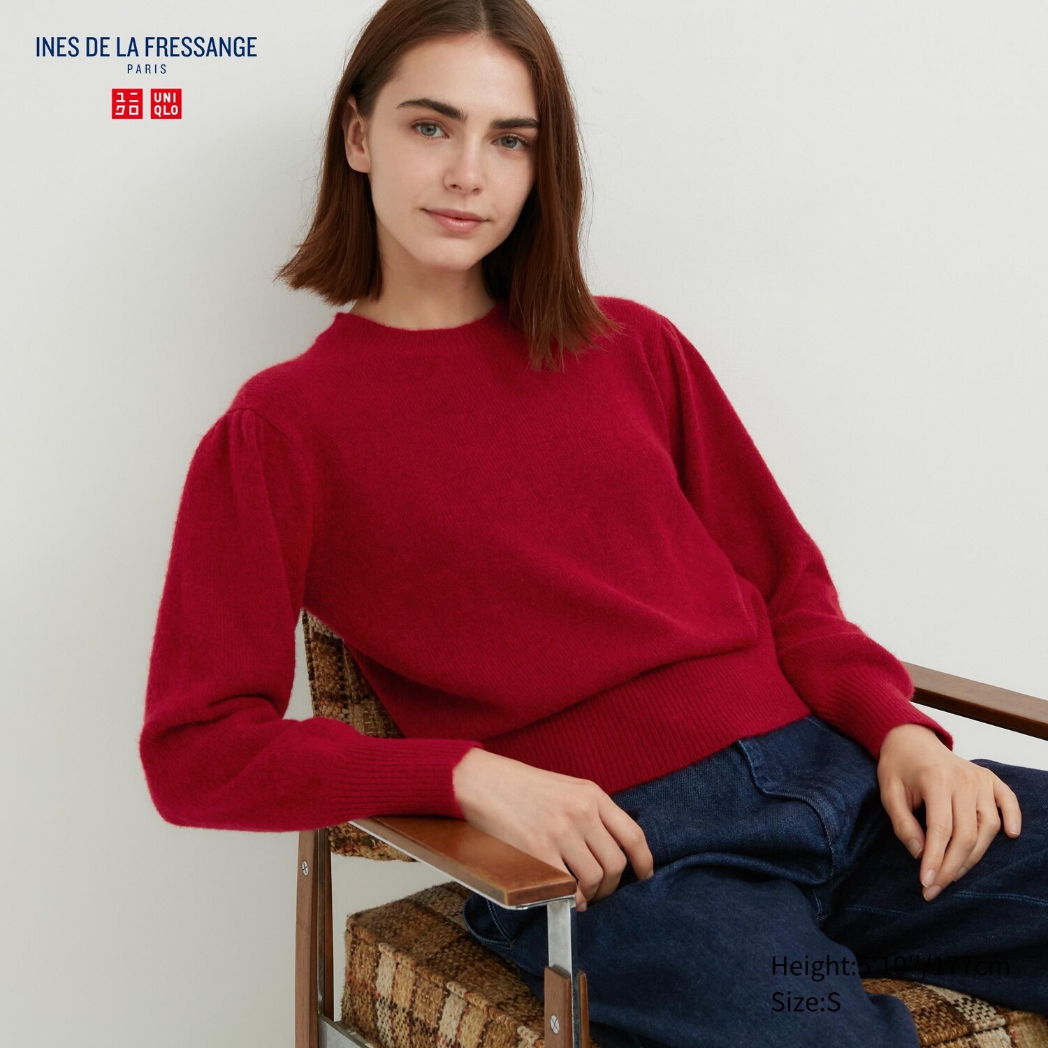 

Джемпер с круглым вырезом Uniqlo, красный