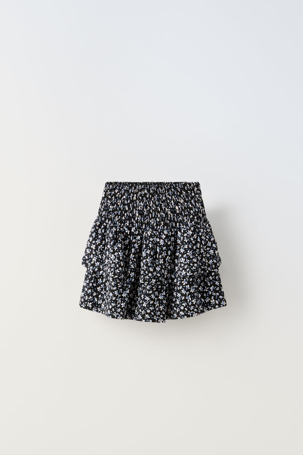 

Юбка-бермуды с цветочным цветом ZARA, черный