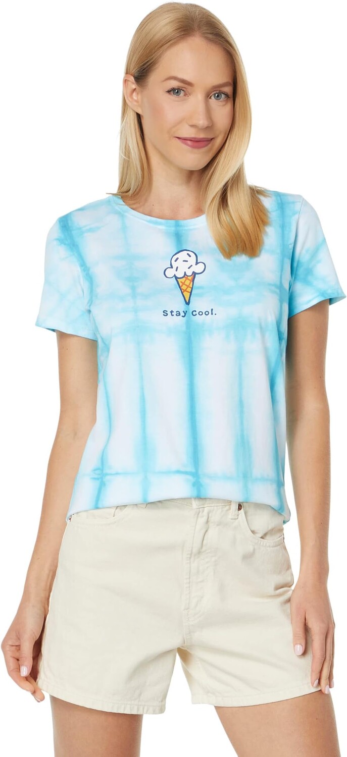 

Футболка Stay Cool Cone Crusher с короткими рукавами Life is Good, цвет Island Blue Tie-Dye