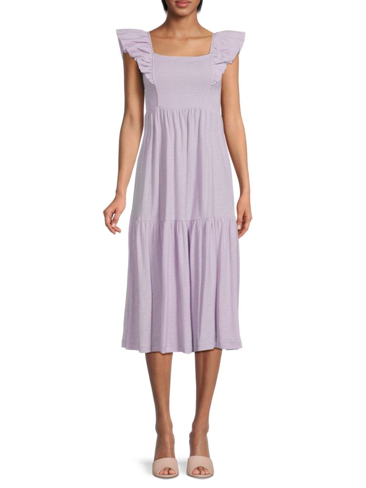 цена Хлопковое платье миди Gwen Pima с рюшами Nation Ltd, цвет Provence