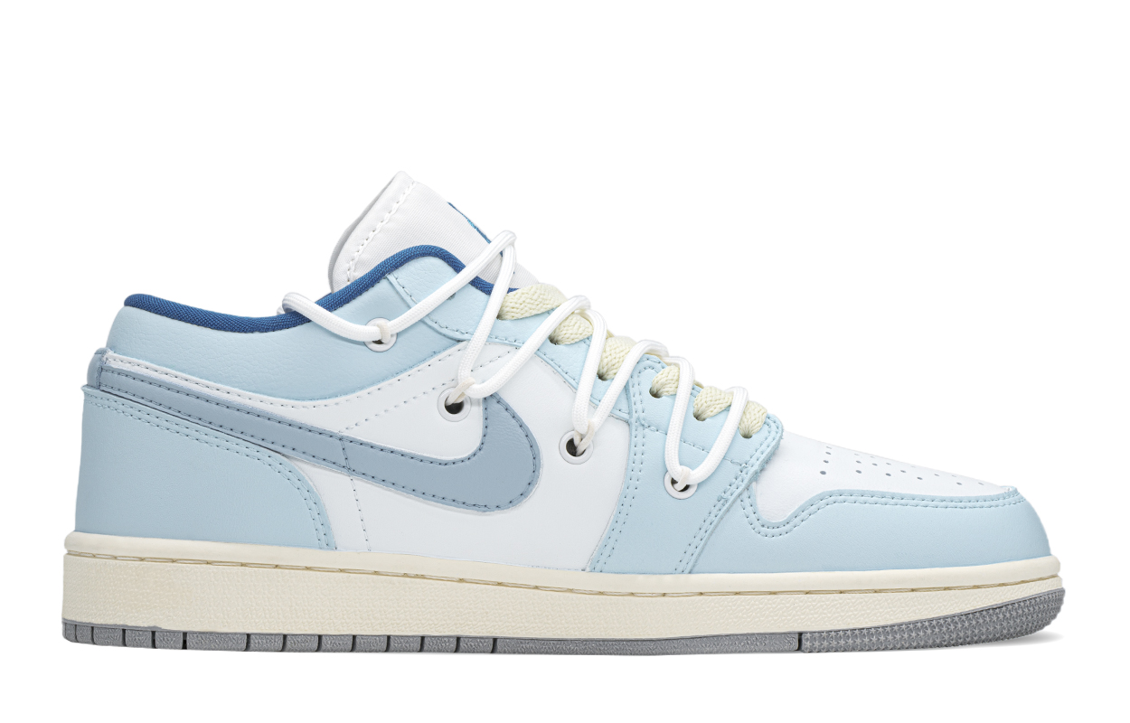 

Кроссовки Air Jordan 1 Vintage Basketball Shoes Women's Low-top White/blue, синий/белый