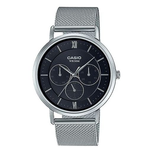 Часы Casio Dress Classic Minimalistic Analog Steel Strap Watch 'Silver Black', черный citizen women s silver analog metal strap watch el3040 55l