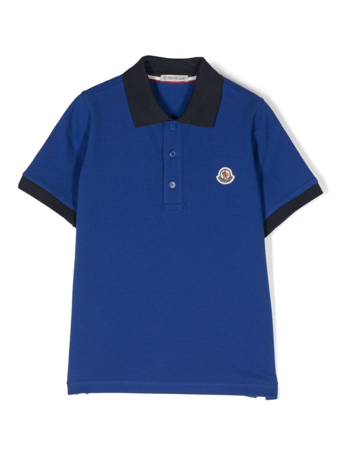 

Рубашка поло с нашивкой-логотипом Moncler Enfant, синий