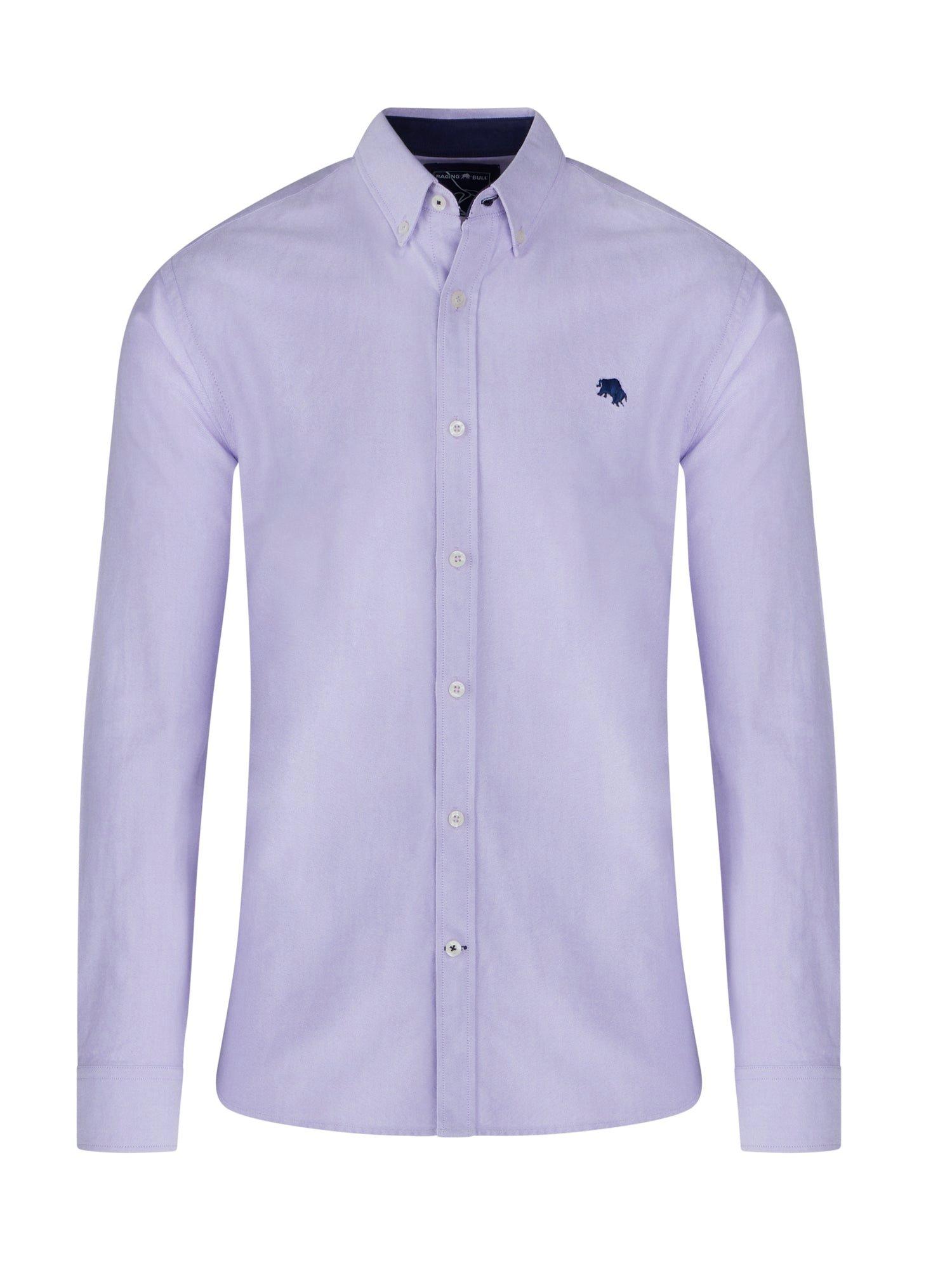 цена Классическая оксфордская рубашка с длинным рукавом Raging Bull, фиолетовый