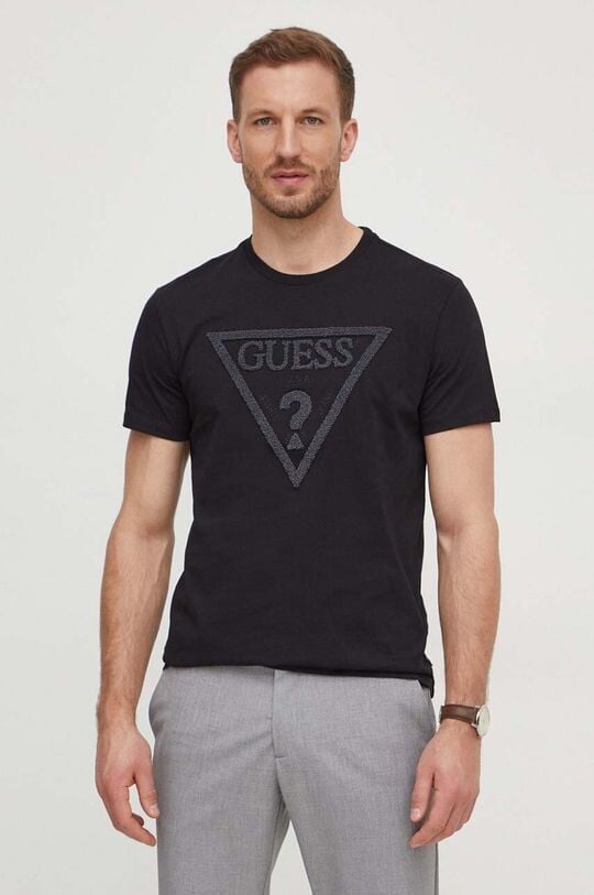 

Хлопковая футболка Guess, черный