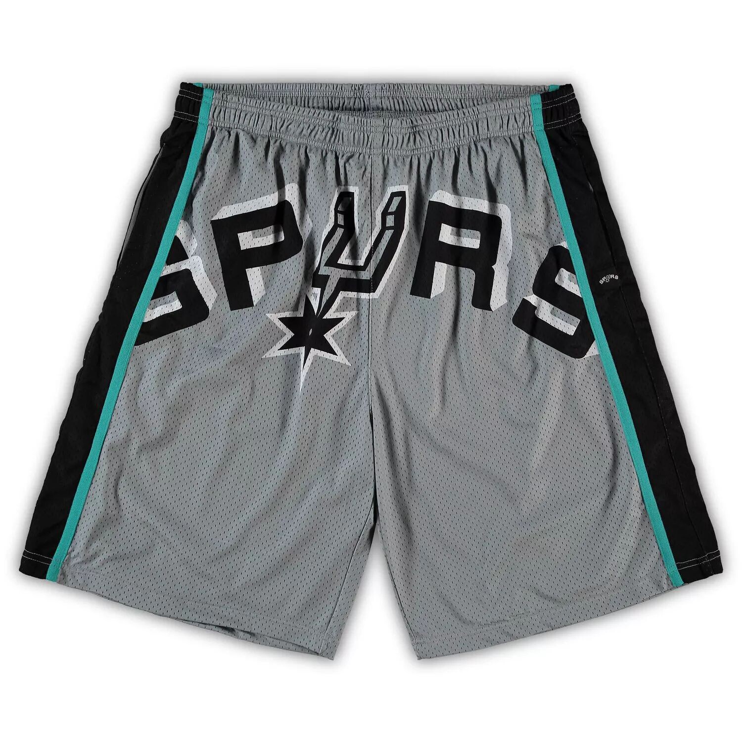 

Мужские шорты Mitchell & Ness Grey San Antonio Spurs Big & Tall Hardwood Classics Big Face 2.0