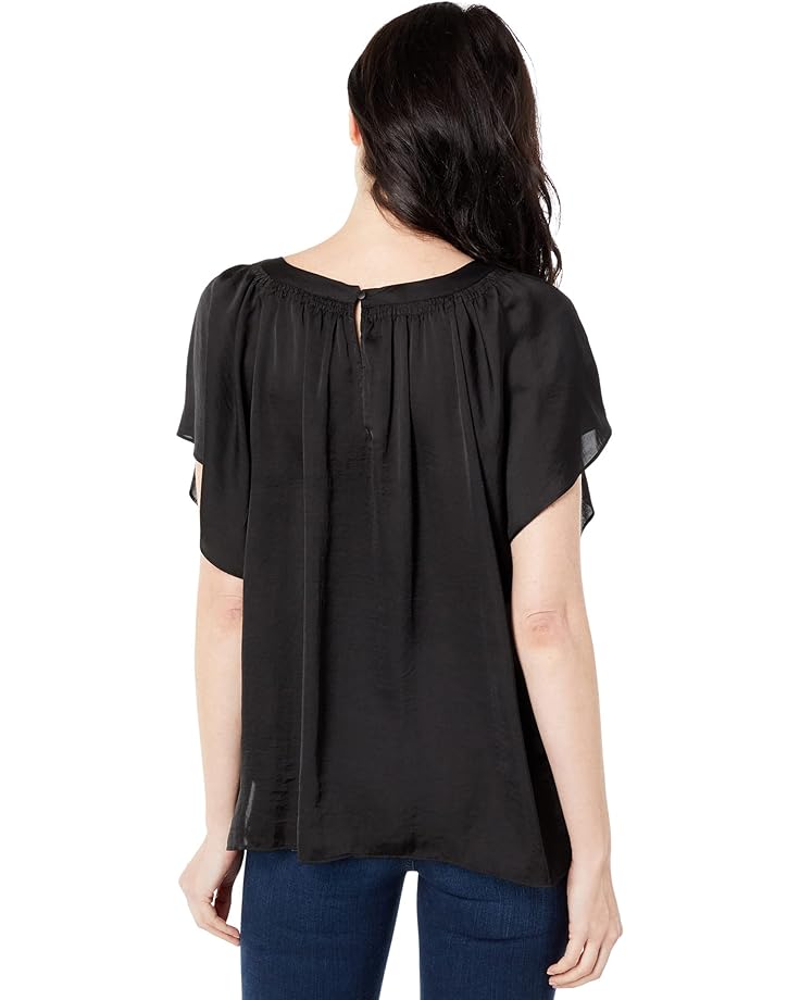 Блуза Vince Camuto Flutter Sleeve Rumple Blouse, цвет Rich Black