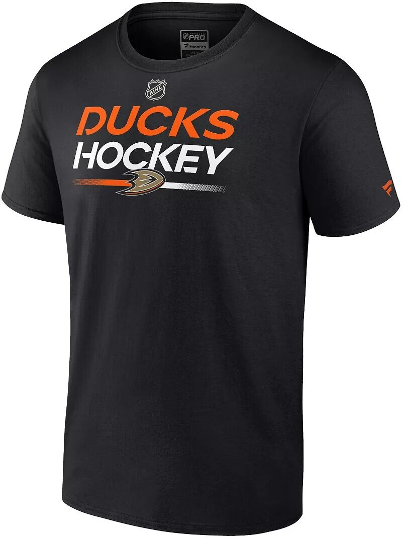 

Черная футболка с дополнительным логотипом NHL Anaheim Ducks 2023 Authentic Pro