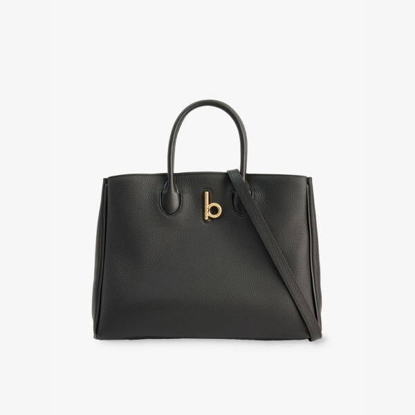

Маленькая кожаная сумка-тоут в виде лошадки-качалки Burberry, черный