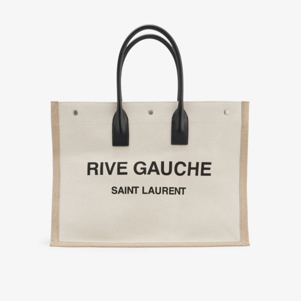 Сумка-тоут из хлопка и льна «Рив Гош» Saint Laurent, черный сумка тоут из хлопка и льна рив гош saint laurent черный