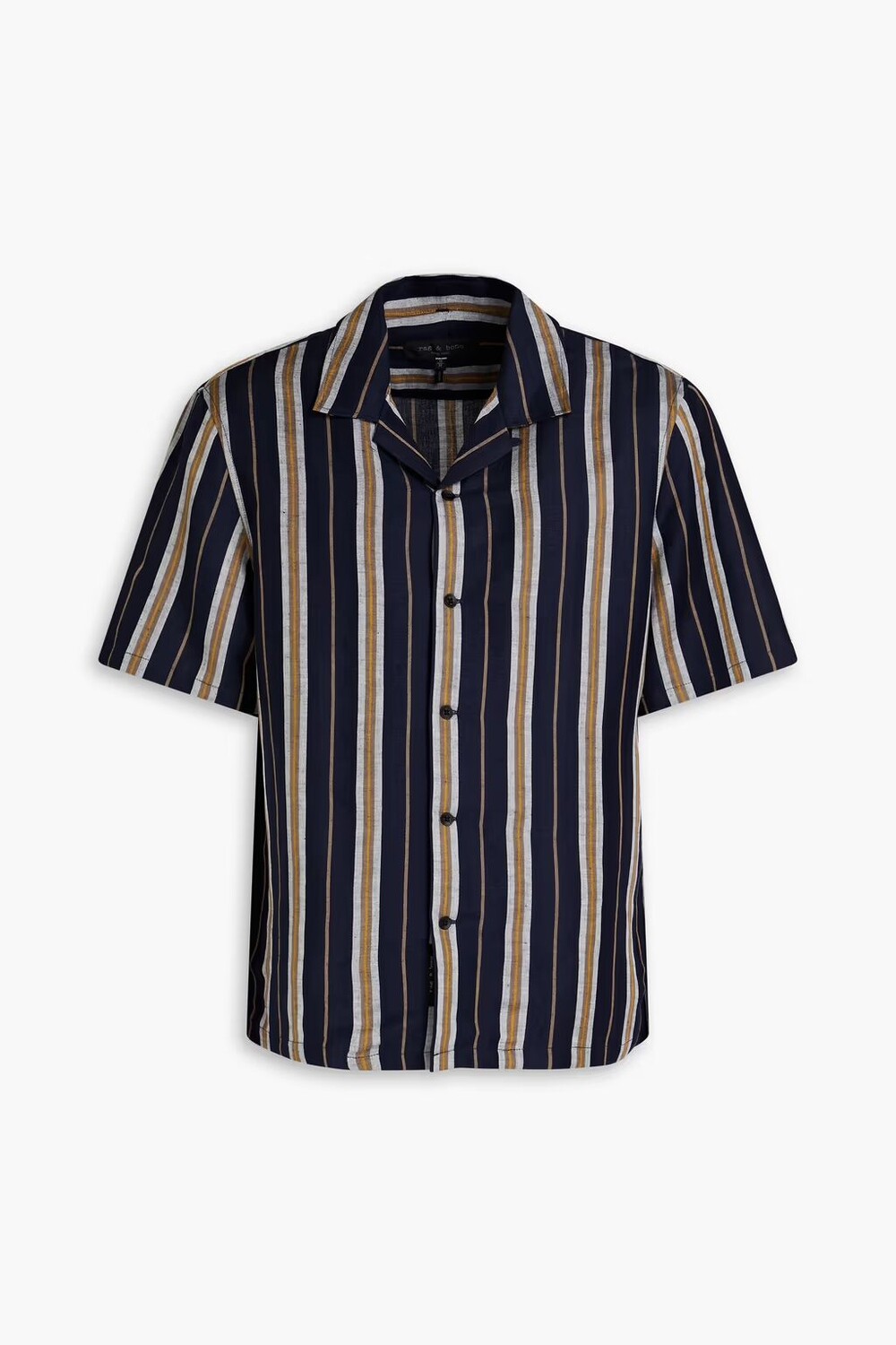 

Рубашка Avery в полоску из смесового льна Rag & Bone, темно-синий
