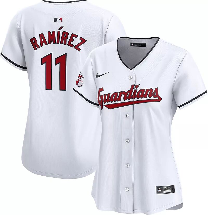 

Женская майка Nike Cleveland Guardians José Ramírez #11 White Home Limited Vapor